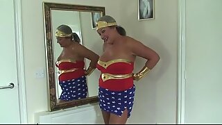 Mature Slut In Cosplay As Wonder Women